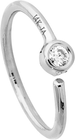 20G 14K Gold Solitaire Moissanite Nose Hoop Ring 0.015-0.11 carat Bezel Set Moissanite 8mm Twist-open Nostril Ring Cartilage Hoop Tragus Ring Unisex in Saudi Arabia