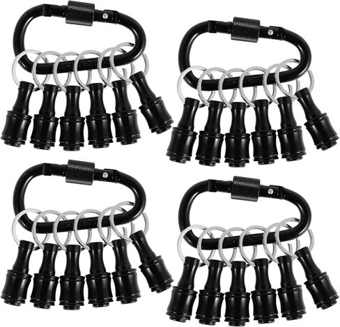 12Pcs 1/4inch Hex Shaft Screwdriver Bit Holder Portable Extension Bar Keychain Screw Adapter Aluminum Alloy Drill Extension Bit Holder with 2 Carabiner for Screw Driver in Saudi Arabia