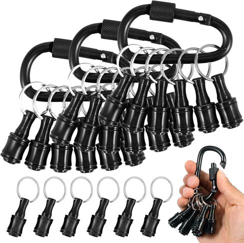 12Pcs 1/4inch Hex Shaft Screwdriver Bit Holder Portable Extension Bar Keychain Screw Adapter Aluminum Alloy Drill Extension Bit Holder with 2 Carabiner for Screw Driver in Saudi Arabia