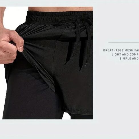 شورت رجالي من Aloe Pants رياضي من طبقتين سروال سباحة: سريع الجفاف، أنيق ومناسب بشكل مريح للشاطئ وحمام السباحة والربيع الساخن in Saudi Arabia