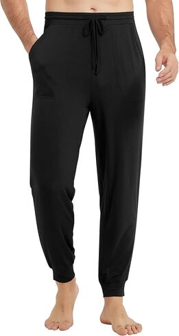 NACHILA Men's Pajamas Pants-Viscose Made from Bamboo, Soft Jogger Pants Comfy Sleep Pants Cool Pjs Bottoms with Pockets in Saudi Arabia