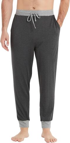 NACHILA Men's Pajamas Pants-Viscose Made from Bamboo, Soft Jogger Pants Comfy Sleep Pants Cool Pjs Bottoms with Pockets in Saudi Arabia