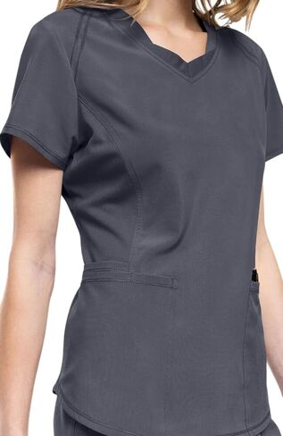 مجموعة Allheart Scrub للنساء مكونة من بلوزة برقبة على شكل حرف V وبنطال رياضي قابل للسحب - مجموعة مقشر مقاومة للتجاعيد معاصرة مع 5 جيوب in Kuwait