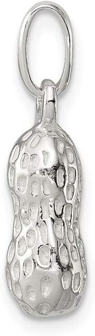 Solid 925 Sterling Silver Peanut Charm (0.2 x 0.79 Inches) in Saudi Arabia