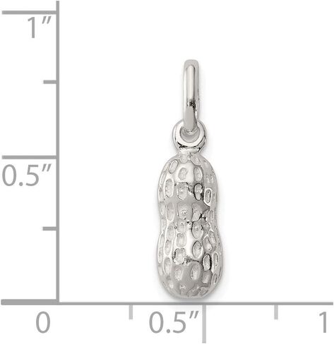 Solid 925 Sterling Silver Peanut Charm (0.2 x 0.79 Inches) in Saudi Arabia