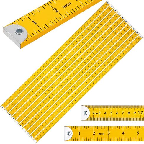 Hoteam 10 Pcs 36 Inches Natural Wood Yard Stick Ruler Wooden Yardstick with Hang Hole Metal Tips Yardstick Ruler Metal Ends Meter Stick Clothing Measuring School Classroom Home Office in Saudi Arabia