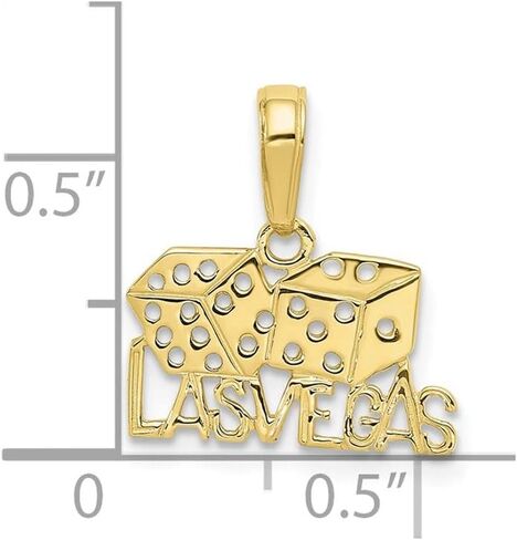 FJC Finejewelers 10 قيراط من الذهب الأصفر لاس فيغاس مع دلاية نرد 14 × 15 ملم in Saudi Arabia