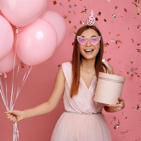 نظارات عيد ميلاد للنساء، نظارات عيد ميلاد أنيقة للفتيات، نظارات حفلات وردية اللون من أحجار الراين اللامعة "Birthday Queen" لإكسسوارات هدايا أعياد الميلاد in Saudi Arabia