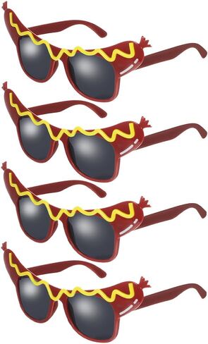 4Pcs Hot Dog Glasses, Dance Party Hot Dog Headband Adult, Funny Sunglasses Costume Decorations for Summer Luau Party Decorations in Saudi Arabia