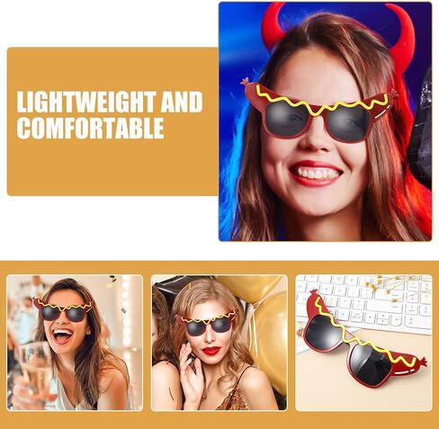 4Pcs Hot Dog Glasses, Dance Party Hot Dog Headband Adult, Funny Sunglasses Costume Decorations for Summer Luau Party Decorations in Saudi Arabia