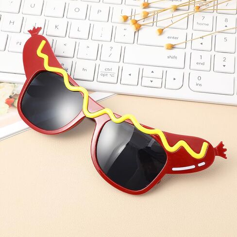 4Pcs Hot Dog Glasses, Dance Party Hot Dog Headband Adult, Funny Sunglasses Costume Decorations for Summer Luau Party Decorations in Saudi Arabia