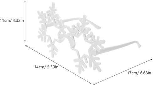 LOGOFUN 5 Pairs of Snowflake Shape Glasses Christmas Snowflake Eyeglasses Rimless Snowflake Eyewear Prop Fashion Xmas Party Glaases Frame - White in Saudi Arabia