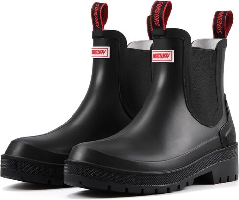 SUREWAY Women's Short Ankle Rain Boots,Waterproof Rubber Garden Shoes,Slip Resistant Chelsea Rain Boots For Ladies in Saudi Arabia