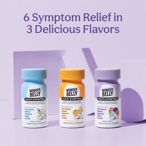 Wonderbelly Multi-Symptom Medicine, Anti-Diarrhea & Upset Stomach Relief with Bismuth Subsalicylate, Vanilla Bean, 48 Chewable Tablets in Saudi Arabia
