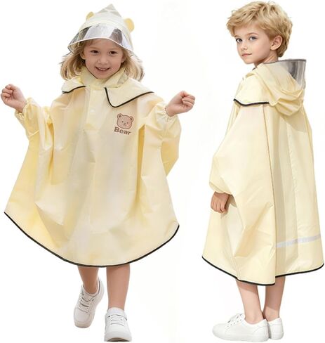 Rain Poncho for Kids & Toddlers(Ages 3-10) – Cape-Style Raincoat for School, Fits Over Backpack & Winter Clothes in Saudi Arabia