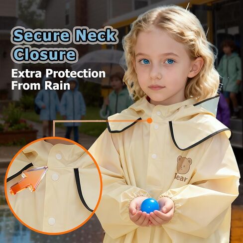 Rain Poncho for Kids & Toddlers(Ages 3-10) – Cape-Style Raincoat for School, Fits Over Backpack & Winter Clothes in Saudi Arabia