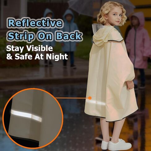 Rain Poncho for Kids & Toddlers(Ages 3-10) – Cape-Style Raincoat for School, Fits Over Backpack & Winter Clothes in Saudi Arabia
