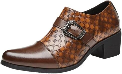 Men's Fashionable Leather Shoes, with Rubber Sole, are Suitable for Attending Parties, Weddings and Daily outings. in Saudi Arabia