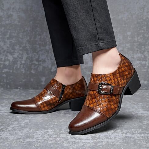 Men's Fashionable Leather Shoes, with Rubber Sole, are Suitable for Attending Parties, Weddings and Daily outings. in Saudi Arabia