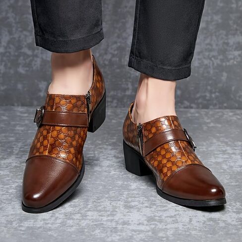 Men's Fashionable Leather Shoes, with Rubber Sole, are Suitable for Attending Parties, Weddings and Daily outings. in Saudi Arabia