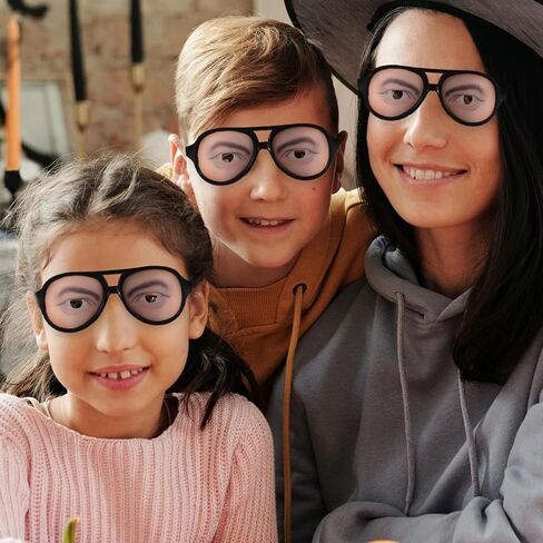 8Pcs Googly Eyes Glasses Funny Eyeglasses Wiggle Eyes, Halloween Novelty Eyeglass Disguised Party Eyeglass Dress up Photo Props Halloween Costume in Saudi Arabia