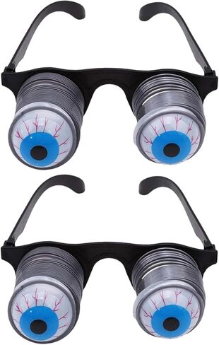 2Pcs Pop Out Eye Glasses Wobbly Eyes On Springs Pop Out Novelty Glasses Halloween Carnival Party Plastic Joke Horror Shock Gag and Practical Jokes Novelty in Saudi Arabia