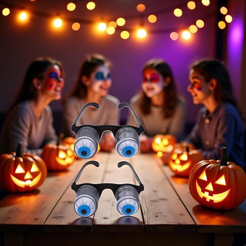 2Pcs Pop Out Eye Glasses Wobbly Eyes On Springs Pop Out Novelty Glasses Halloween Carnival Party Plastic Joke Horror Shock Gag and Practical Jokes Novelty in Saudi Arabia