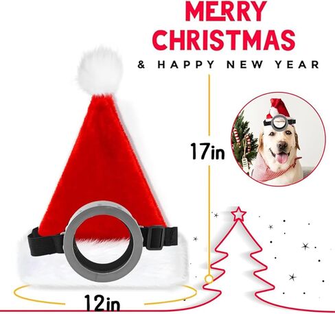 Santa Hat Set 3pc - Goggles Glasses/Christmas Hat/Gloves for Men Women Cosplay Party Set 1 Red in Saudi Arabia