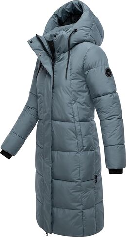 Marikoo Women's Long Winter Coat with Hood - Knee-Length Quilted Puffer Jacket - Water-Repellent - Chumanii XVI S-XXL in Saudi Arabia