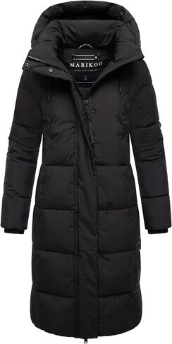 Marikoo Women's Long Winter Coat with Hood - Knee-Length Quilted Puffer Jacket - Water-Repellent - Chumanii XVI S-XXL in Saudi Arabia