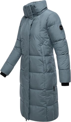 Marikoo Women's Long Winter Coat with Hood - Knee-Length Quilted Puffer Jacket - Water-Repellent - Chumanii XVI S-XXL in Saudi Arabia