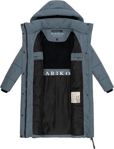 Marikoo Women's Long Winter Coat with Hood - Knee-Length Quilted Puffer Jacket - Water-Repellent - Chumanii XVI S-XXL in Saudi Arabia