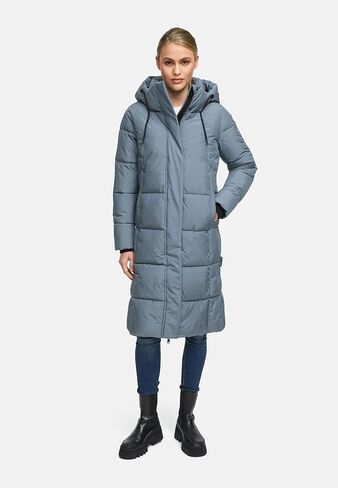 Marikoo Women's Long Winter Coat with Hood - Knee-Length Quilted Puffer Jacket - Water-Repellent - Chumanii XVI S-XXL in Saudi Arabia