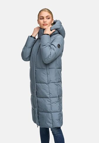 Marikoo Women's Long Winter Coat with Hood - Knee-Length Quilted Puffer Jacket - Water-Repellent - Chumanii XVI S-XXL in Saudi Arabia