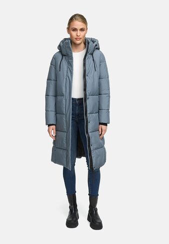 Marikoo Women's Long Winter Coat with Hood - Knee-Length Quilted Puffer Jacket - Water-Repellent - Chumanii XVI S-XXL in Saudi Arabia