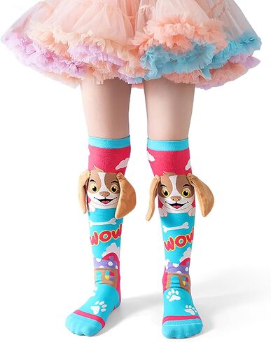 Crazy Socks for Kids - Cute Knee High Silly Socks Funny Style Colorful Cute Animal Knee High Socks for 3-12 Years Kids in Saudi Arabia
