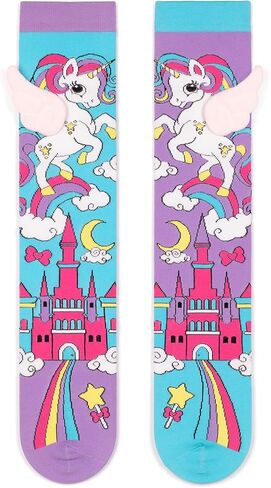 Crazy Socks for Kids - Cute Knee High Silly Socks Funny Style Colorful Cute Animal Knee High Socks for 3-12 Years Kids in Saudi Arabia