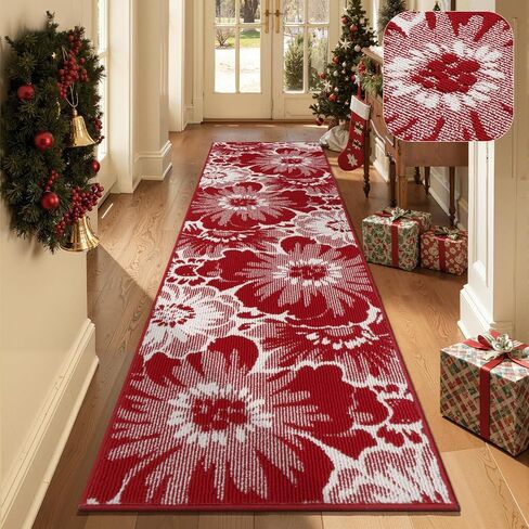سجادة Findosom Hallway Runner مقاس 2x8، سجادة عداء غير قابلة للانزلاق عالية ومنخفضة وقابلة للغسل مع دعم مطاطي، سجادة Boho للمطبخ، المدخل، غرفة النوم، الغسيل، أسود وبيج in Saudi Arabia