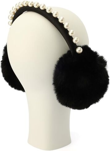 Kate Spade Women's Pearl Embellished Earmuff, Stylish Winter Fashion Accessory for Cold Weather in Saudi Arabia