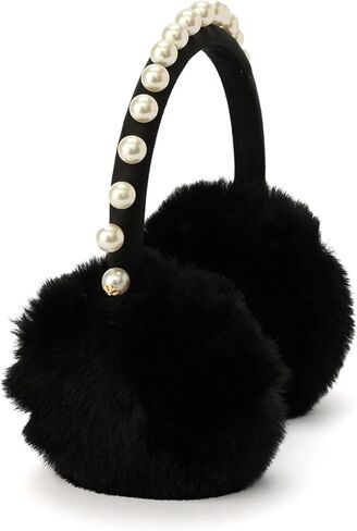 Kate Spade Women's Pearl Embellished Earmuff, Stylish Winter Fashion Accessory for Cold Weather in Saudi Arabia