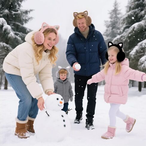 4Pcs Cute Cat Ear Earmuffs for Kids Fluffy Ear Muff for Women Foldable Fluffy Earmuffs Ear Warmer Fluffy Ear Cover Outdoor Headband Winter Accessories in Saudi Arabia