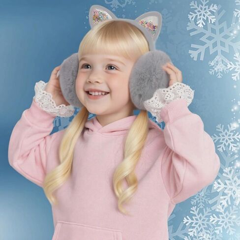 4Pcs Cute Cat Ear Earmuffs for Kids Fluffy Ear Muff for Women Foldable Fluffy Earmuffs Ear Warmer Fluffy Ear Cover Outdoor Headband Winter Accessories in Saudi Arabia