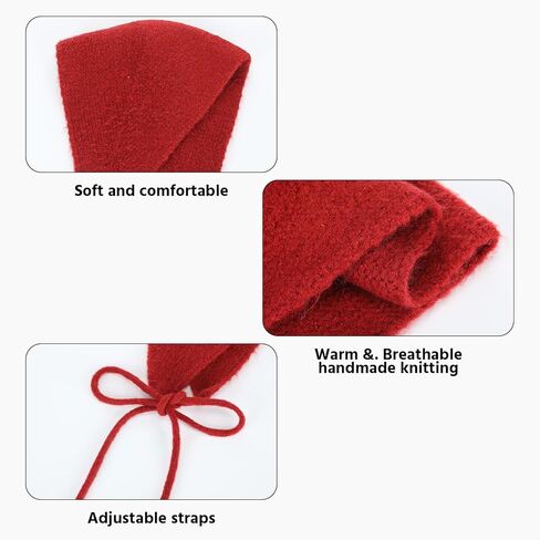 Winter Ear Warmers for Women Muffs Balaclava Head Knit Hooded Scarf Ear Protection Hat Cover Wrap Scarves Hijab Cap in Saudi Arabia