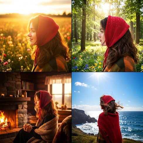 Winter Ear Warmers for Women Muffs Balaclava Head Knit Hooded Scarf Ear Protection Hat Cover Wrap Scarves Hijab Cap in Saudi Arabia