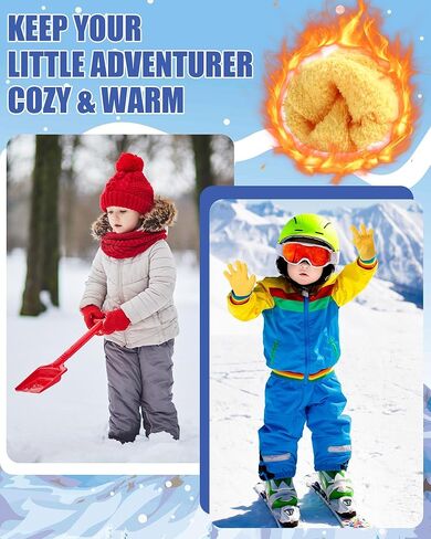 24 Pairs Toddler Winter Gloves Knitted Warm Full Fingers Fluffy Gloves Soft Lightweight Kids Mittens for Boys Girls in Saudi Arabia