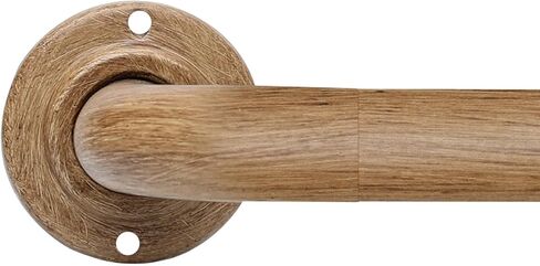 قضبان ستائر خشبية للنوافذ: قضيب ستارة قابل للتعديل بقطر 1 بوصة من 48 بوصة إلى 84 بوصة، التفاف معتم بنمط حبيبات خشبية حول قضيب النافذة للداخل والخارج، جميع المعادن in Kuwait