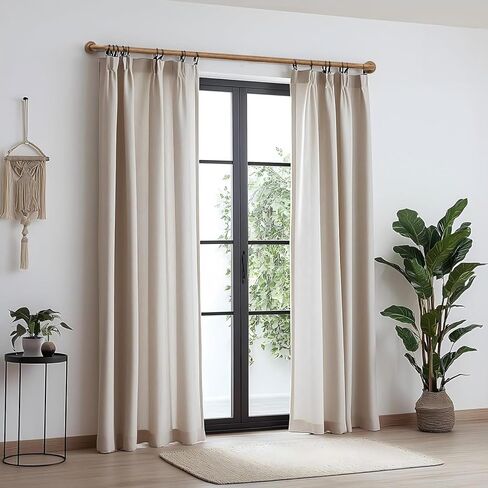 قضبان ستائر خشبية للنوافذ: قضيب ستارة قابل للتعديل بقطر 1 بوصة من 48 بوصة إلى 84 بوصة، التفاف معتم بنمط حبيبات خشبية حول قضيب النافذة للداخل والخارج، جميع المعادن in Kuwait