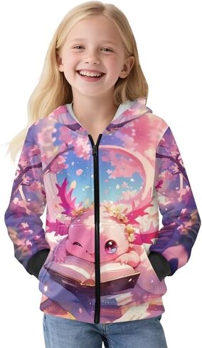 Ystardream Cute Girls Zipper Hoodie Fleece Lined Girls' Fashion Hoodies & Sweatshirts in Saudi Arabia