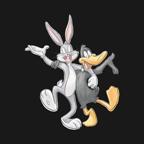 Bioworld Looney Tunes Bugs Bunny and Daffy Duck Youth Black Crew Neck Sweatshirt in Saudi Arabia