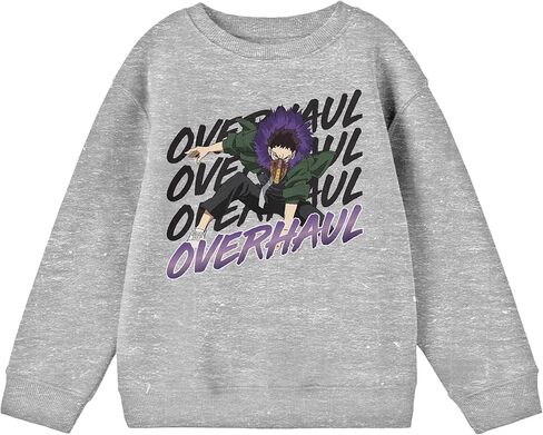 Bioworld My Hero Academia Overhaul Youth Gray Crew Neck Sweatshirt in Kuwait